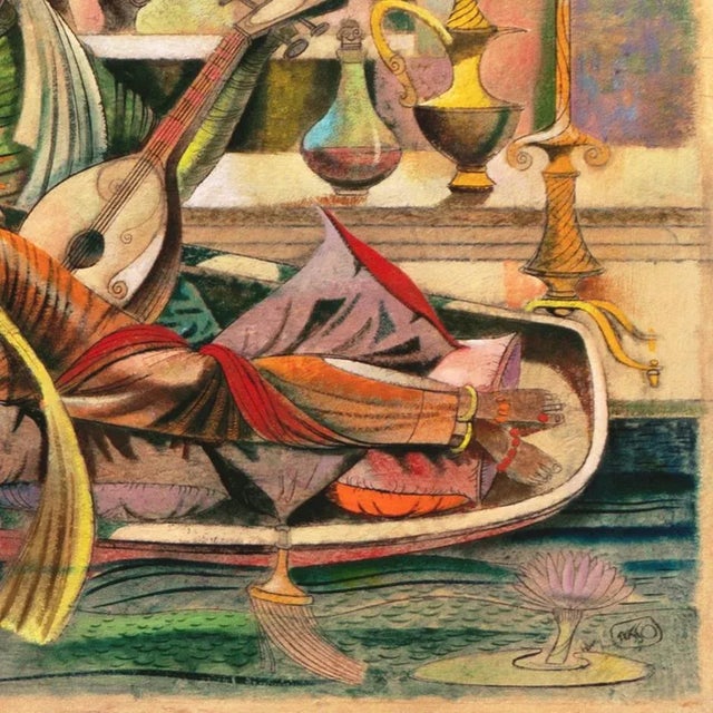 Mid-Century Modern 'Beneath the Stars' by Leon D'Usseau, Lovers, Moghul, Isfahan, Chouinard, Los Angeles County Museum of Art, Dallas Museum For Sale - Image 3 of 9