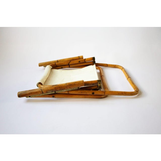 1960s Italian Bamboo and Brass Folding Chair attributed to Raffaella Crespi, 1960s For Sale - Image 5 of 11
