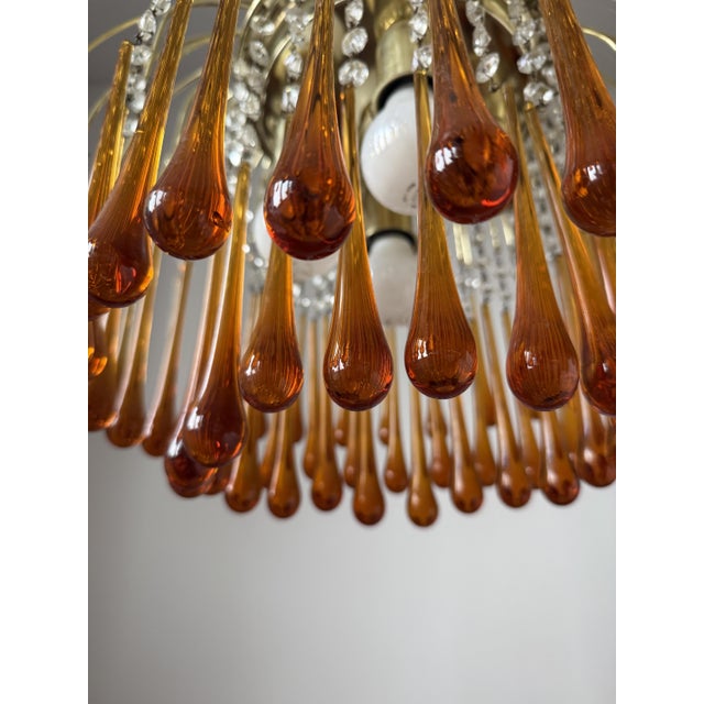 Mid-Century Modern Vintage Murano Glass Chandelier attributed to Paolo Venini, 1960s For Sale - Image 3 of 9