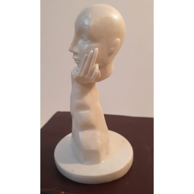 Head Hands Thinker Sculpture Figurine Abstract For Sale - Image 4 of 6