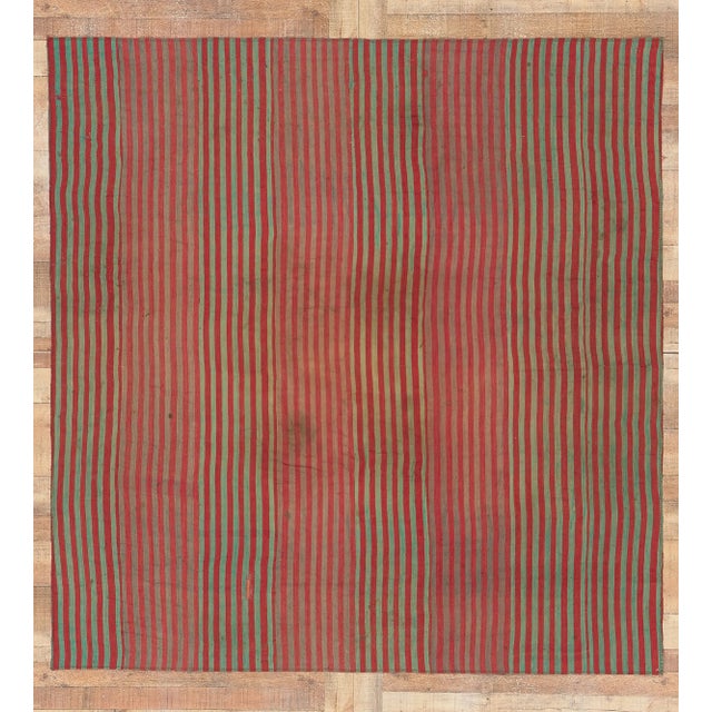 Rustic Vintage Turkish Kilim Rug - 07'03 X 07'06 For Sale - Image 9 of 10