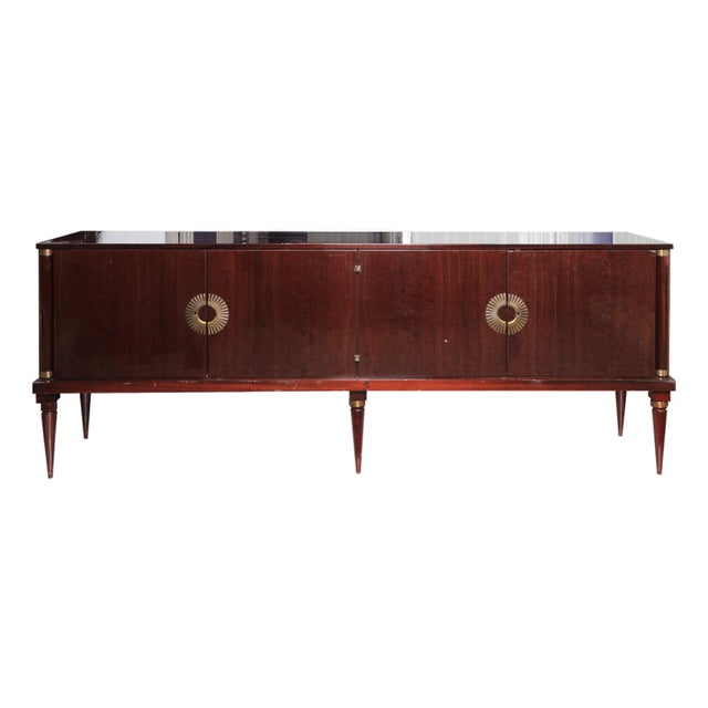 Mid-Century Mahogany Sideboard with Brass Accents For Sale - Image 6 of 6