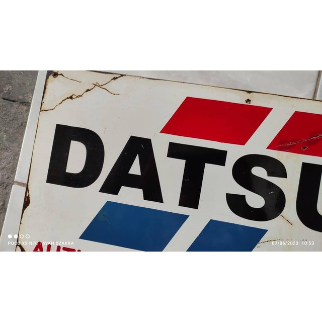 Vintage Datsun Sign No Porcelain Car Service Dealership Automobile Gas Pump Sign For Sale - Image 6 of 15