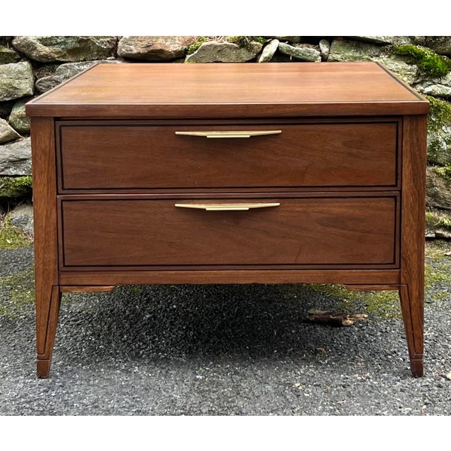 Newly Refinished Oversized Mid Century Two Drawer Side Tables/Nightstands - a Pair For Sale - Image 4 of 13