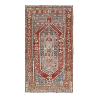 Antique Persian Hamadan Rug With Central Mihrab Motif & Earth Tones 3'10 X 7'6 For Sale