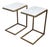 Brass C-Tables With Marble Tops, Pair For Sale