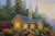 Late 20th Century C. Jaffey Cottage Garden Stream Landscape Oil Painting on Canvas 31" For Sale - Image 11 of 12