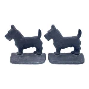 Vintage Traditional Cast Iron Scottie Dog Bookends