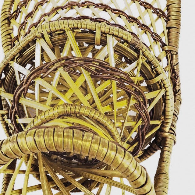 Mini Wicker Chair Shaped Plant Stand For Sale - Image 11 of 13