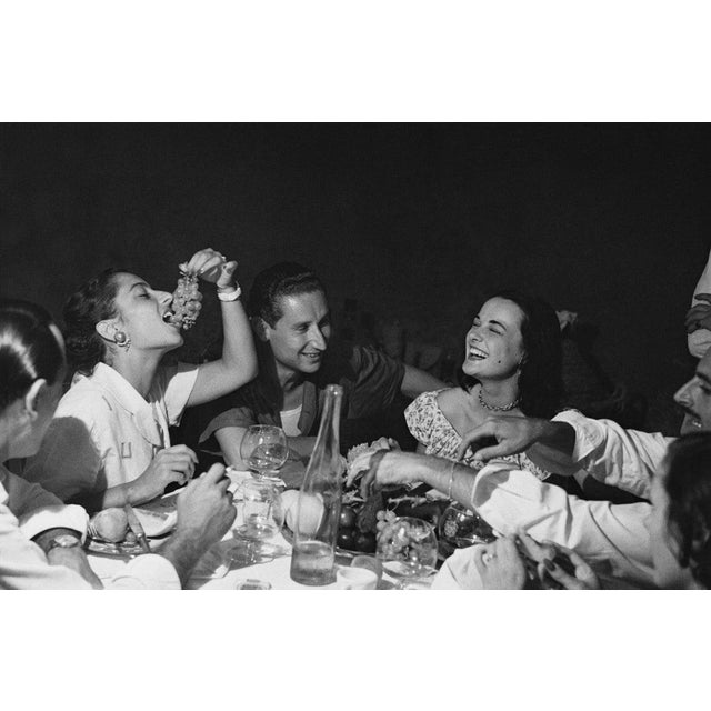Italian Party September 1949: A party given by the mayor of Positano for Mercy Haystead (right), an 18-year old London...