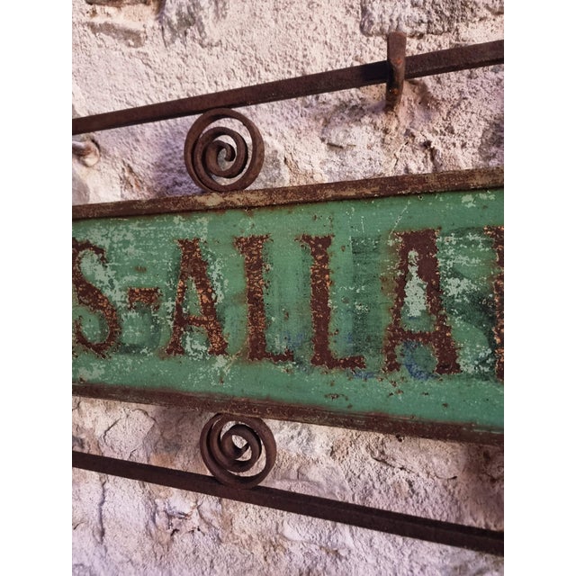 Rustic Antique French Double-Sided Shop Sign in Iron Frame, 1890s For Sale - Image 3 of 18