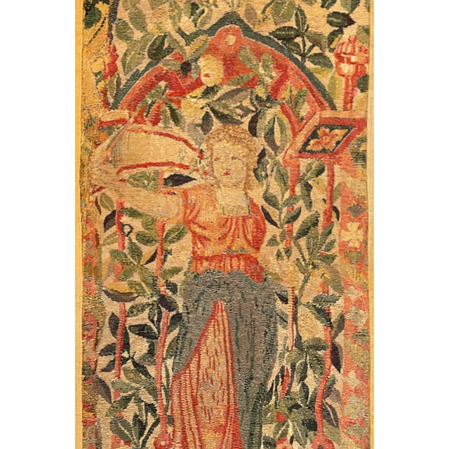 16th Century Late 16th Century Brussels Mythological Tapestry Panel, Women & Flower, Vertical For Sale - Image 5 of 6