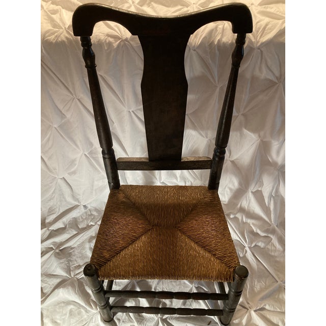 American Queen Anne 1700s Ebonized Side Chair.Because of Their Age,Genuine 18th-Century Ebonized Antiques Are Highly Collectible Museum-Quality Pieces For Sale - Image 4 of 6