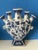 Elegant vintage Chinoiserie tulip vase crafted from fine porcelain and beautifully hand-painted in classic blue and white....