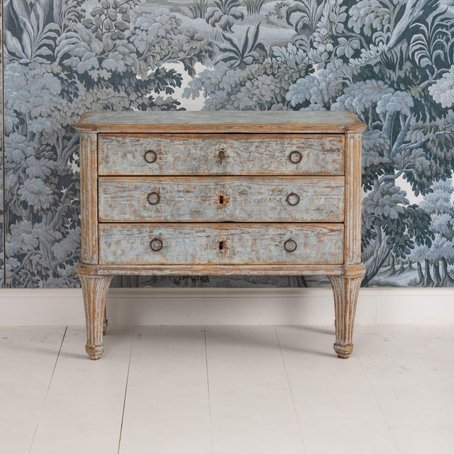 Gustavian (Swedish) 18th C. Swedish Gustavian Commode in Original Paint, Georg Haupt, Attributed For Sale - Image 3 of 18