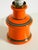 1960s Orange Ceramic Table Lamp with Cocoon Shade | Made in Italy For Sale - Image 12 of 18