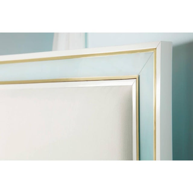 Mid-Century Modern Coastal Sea Glass Bed - Us King For Sale - Image 3 of 3