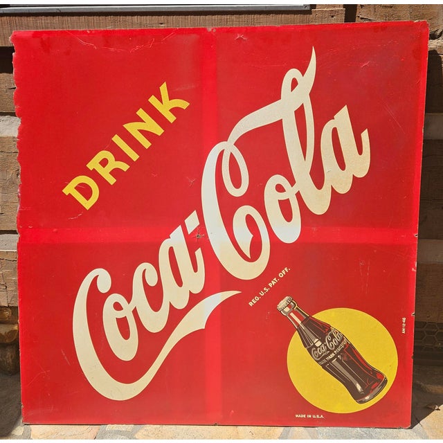 Rare Antique Double-Sided Coke & Appalachian Cafe Menu Sign For Sale - Image 18 of 18