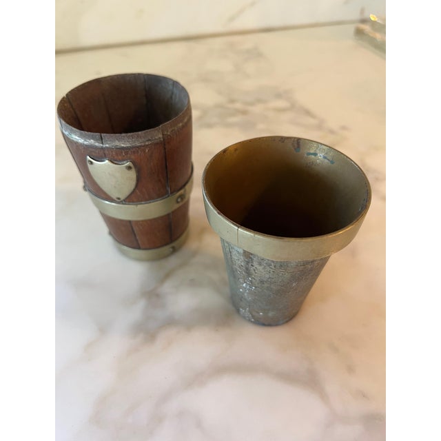 Metal Late Victorian English Oak and Pewter Challis/Vase From Bath, England For Sale - Image 7 of 11