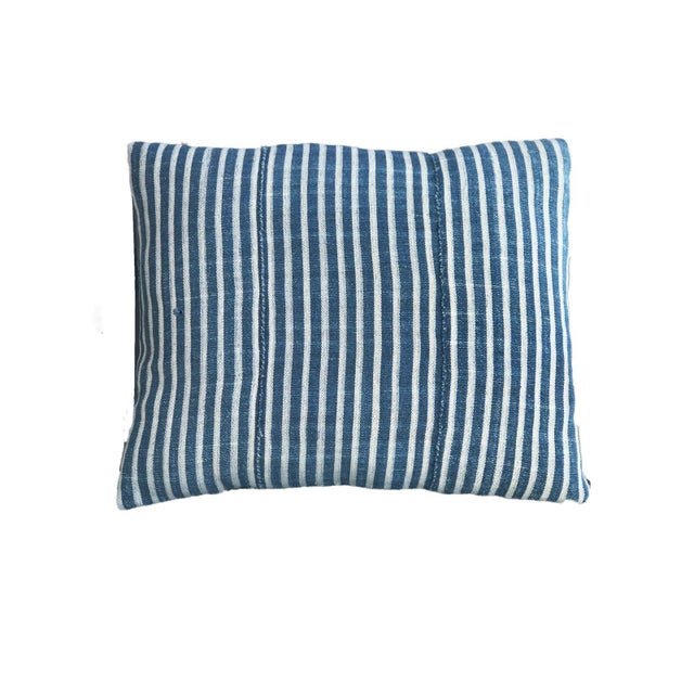 Vintage African Custom Made Lumbar B&w Bondoukou Textile Pillow I Coast 16" W For Sale - Image 4 of 5