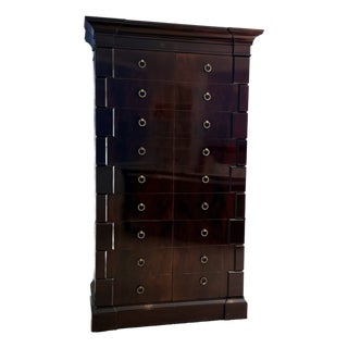 Thomas Pheasant for Baker Flame Mahogany Armoire For Sale