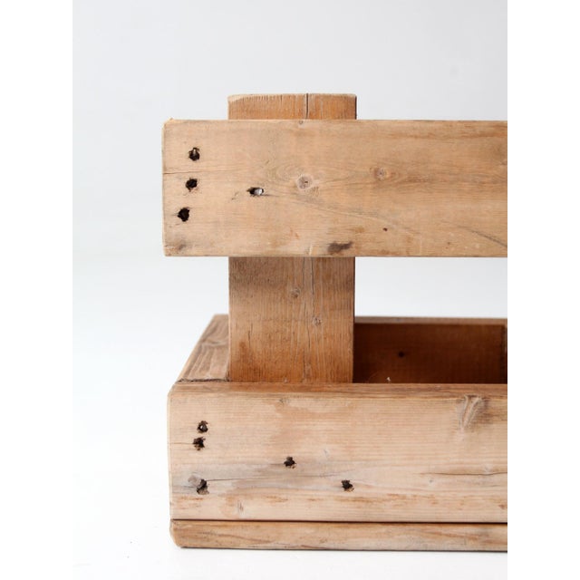 Vintage Industrial Wood Crate With Divided Interior For Sale - Image 6 of 15