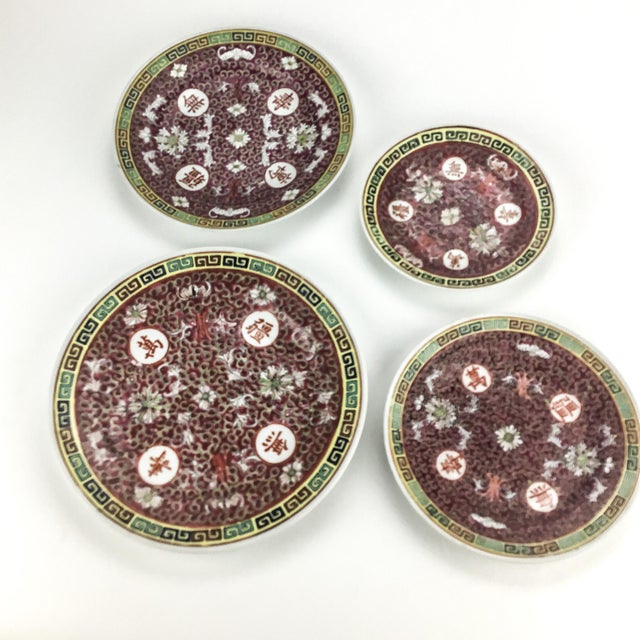 1960s Vintage - Chinese Mun Shou Longevity “萬壽無疆” Porcelain Small 6 Inch Plate For Sale - Image 5 of 7