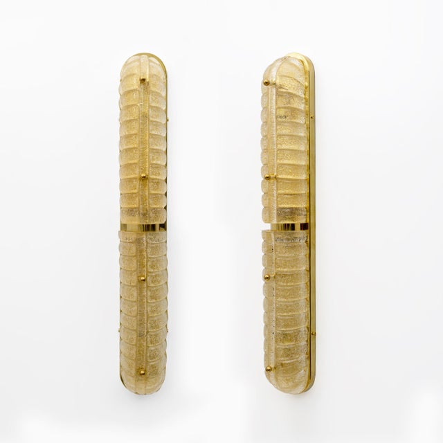 Art Deco Gold Murano Glass and Brass Sconces, Set of 2 For Sale - Image 10 of 10