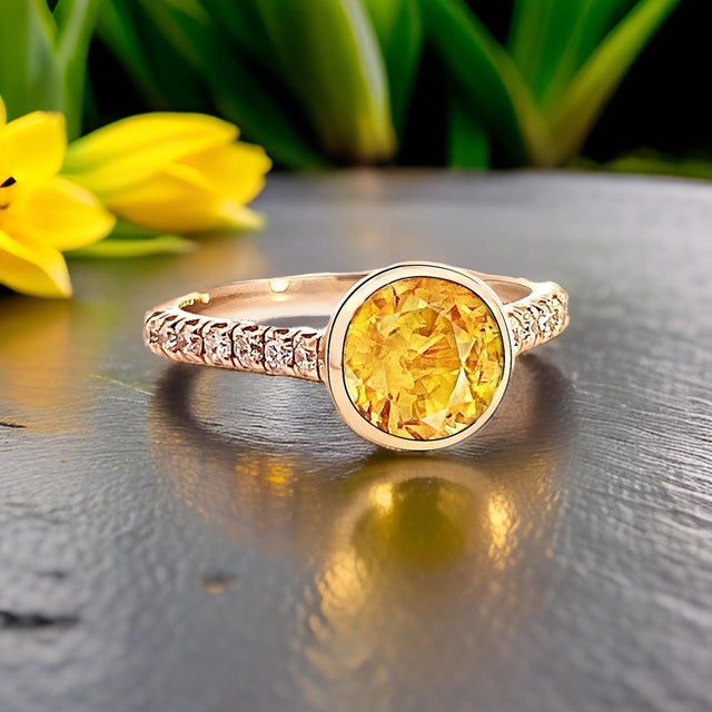 Natural Sapphire Diamond Ring 6.5 14k Y Gold 2.28 TCW Certified For Sale In New York - Image 6 of 18
