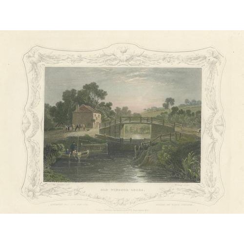 Hand-Colored Engravings of Windsor Views, England, 1840, Set of 2 For Sale - Image 5 of 10
