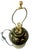 Ebony Antique Tole Brown and Gilt Decorated Tea Canisters as 20th-Century Lamps - Pair For Sale - Image 8 of 13
