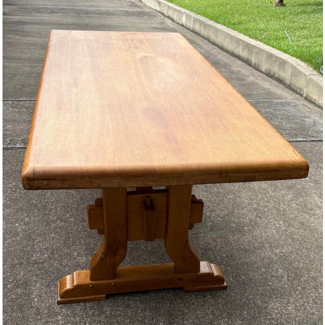 Mid 20th Century Vintage French Country Trestle Dining Table For Sale - Image 5 of 12