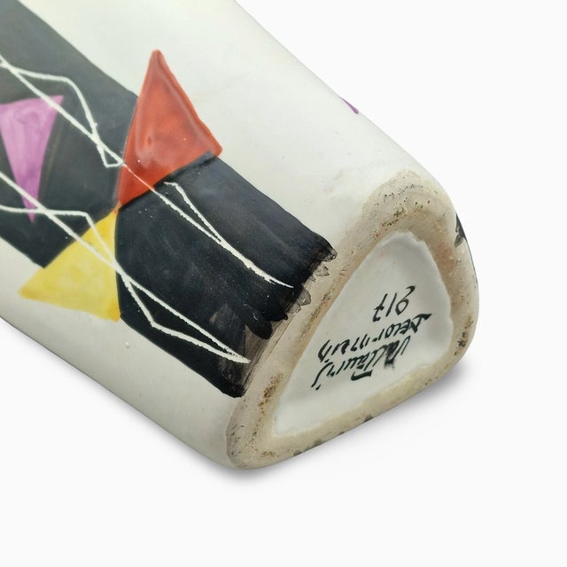 Mid-Century Modern Hand-Painted Ceramic Model 217 Vase from Vallauris, France, 1950s For Sale - Image 18 of 18