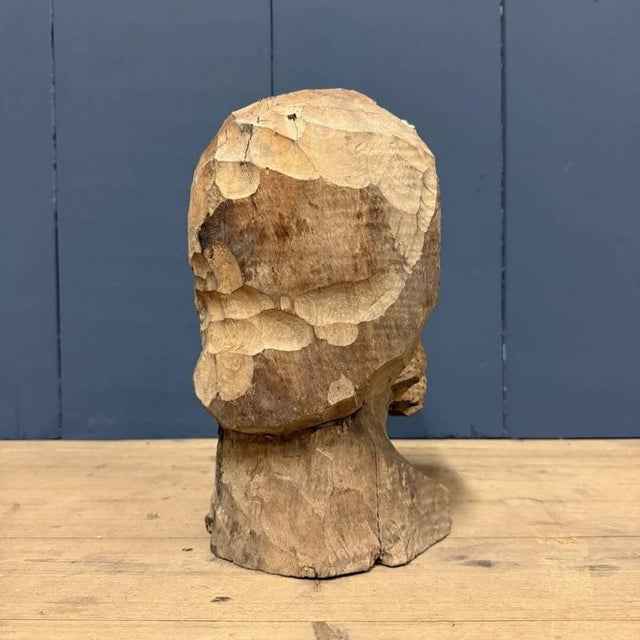 Wooden Carved Head of a Man with a Beard, 1950s For Sale - Image 9 of 12
