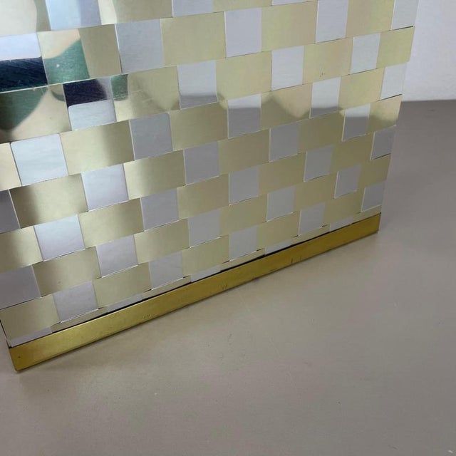 Hollywood Regency Bicolor Magazine Holder in the style of Paul Evans, Italy, 1970s For Sale - Image 6 of 16