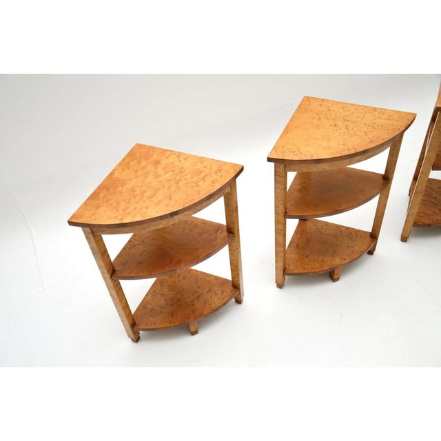 Art Deco Birds Eye Maple Nesting Coffee Tables, 1930s, Set of 5 For Sale - Image 11 of 13