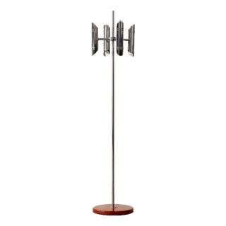 Mid-Century Italian Modern Space Age Chrome Floor Lamp, 1960s For Sale