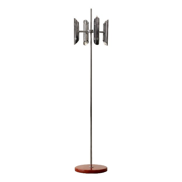 Mid-Century Italian Modern Space Age Chrome Floor Lamp, 1960s For Sale