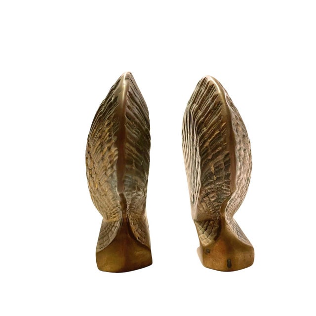 Mid-Century Modern Vintage Mid-Century O Lee Korean Brass Clam Shell Bookends For Sale - Image 3 of 4
