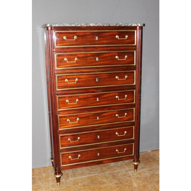 Louis XVI Style Mahogany Chest of Drawers, 18th Century For Sale - Image 12 of 17