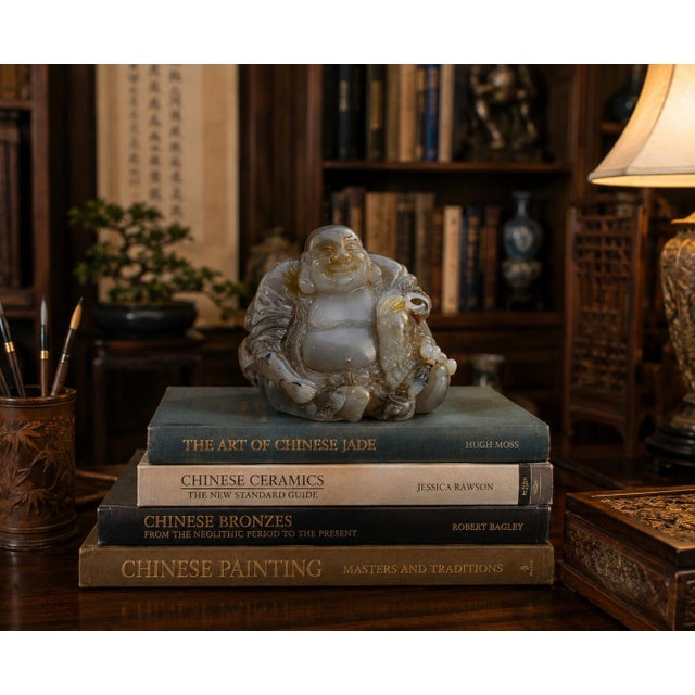 Large Agate Gemstone Happy Buddha For Sale - Image 4 of 13
