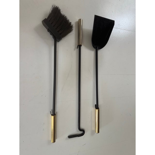 Vintage Brass and Iron Fireplace Set For Sale - Image 11 of 12