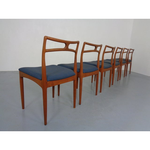 Model 94 Teak & Kvadrat Hallingdal Dining Chairs by Johannes Andersen for Christian Linneberg, Denmark, 1960s, Set of 6 For Sale - Image 11 of 18