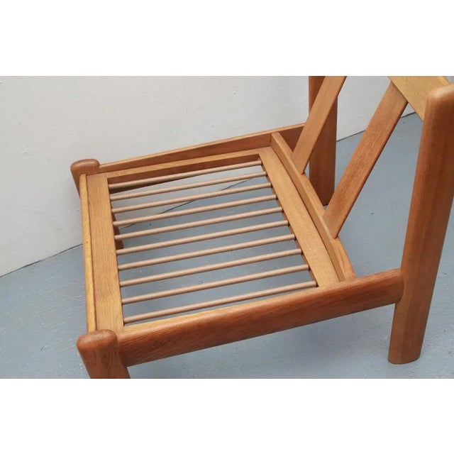 Wood Lounge Chair in Light Oak and Orange Upholstery, 1975 For Sale - Image 7 of 12