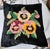 French Country Pansy Velvet Black Pillow Cover Punch Needle For Sale - Image 3 of 7