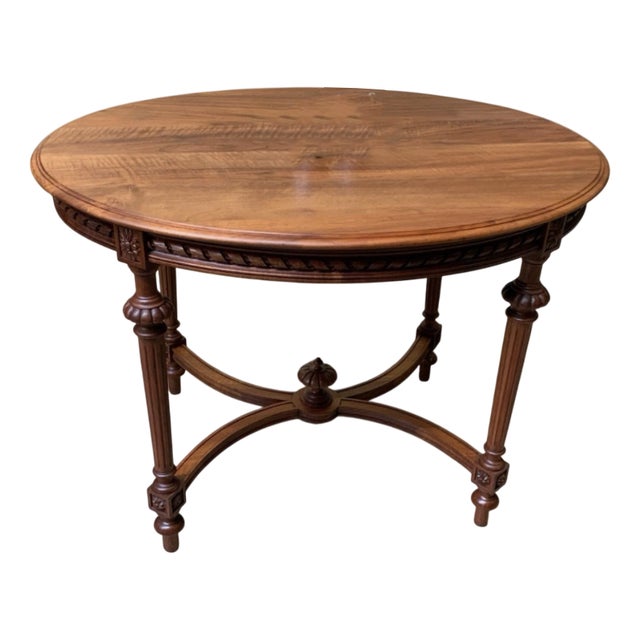 Antique Art Nouveau Coffee Table in Walnut, 1890s For Sale