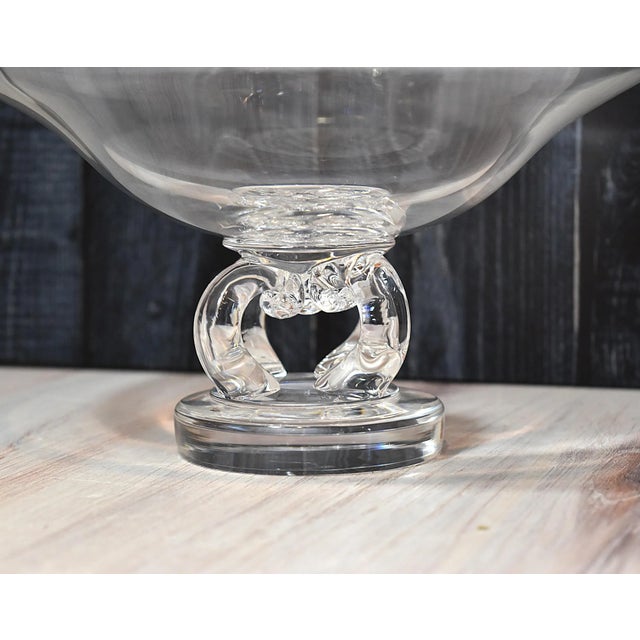 1950s #7884 Steuben Scrolled Footed Tazza Pedestal Glass Bowl Mid Century Modern For Sale In Philadelphia - Image 6 of 17