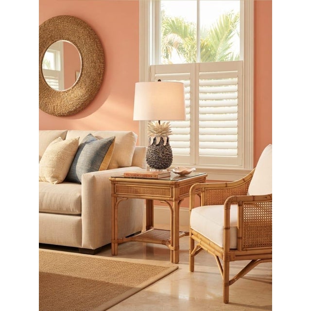 Vintage Italian Glazed Ceramic Pineapple Table Lamp | Hollywood Regency Style For Sale - Image 10 of 12