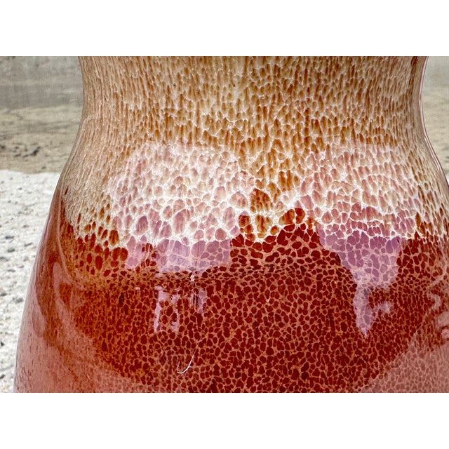 Hand-Thrown Studio Ceramic Vase with Beige Flow Glaze on Reddish-Brown Glossy Glaze, Germany, 1960s For Sale - Image 12 of 15