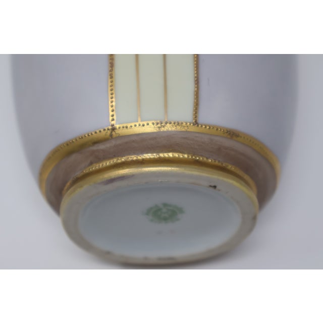 Gold Antique Morimura Nippon Art Nouveau Floral Porcelain Vase With Raised Gilt Beading, Circa 1915 For Sale - Image 8 of 18